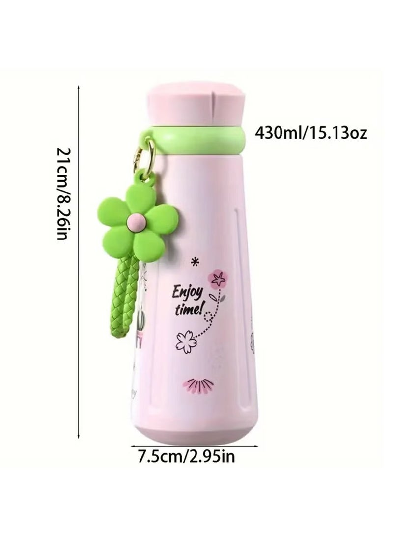 Arabest 430ml Insulated Stainless Steel Water Bottle - Leak-Proof, Carrying Rope Included, Keeps Cold Drinks Cold for 24 Hours - Perfect for Cycling, Hiking & Outdoor Adventures (Blue) - Image 5